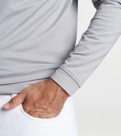 Discount Peter Millar Perth M&eacute;lange Performance Quarter-Zip Gale Grey