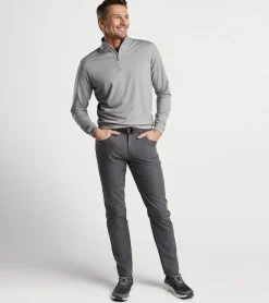 Discount Peter Millar Perth M&eacute;lange Performance Quarter-Zip Gale Grey