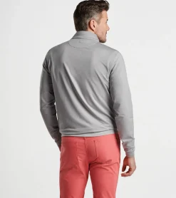 Discount Peter Millar Perth M&eacute;lange Performance Quarter-Zip Gale Grey