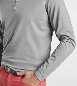 Discount Peter Millar Perth M&eacute;lange Performance Quarter-Zip Gale Grey