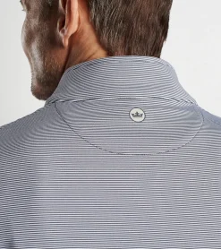 Discount Peter Millar Perth Sugar Stripe Performance Quarter-Zip Cottage Blue/White