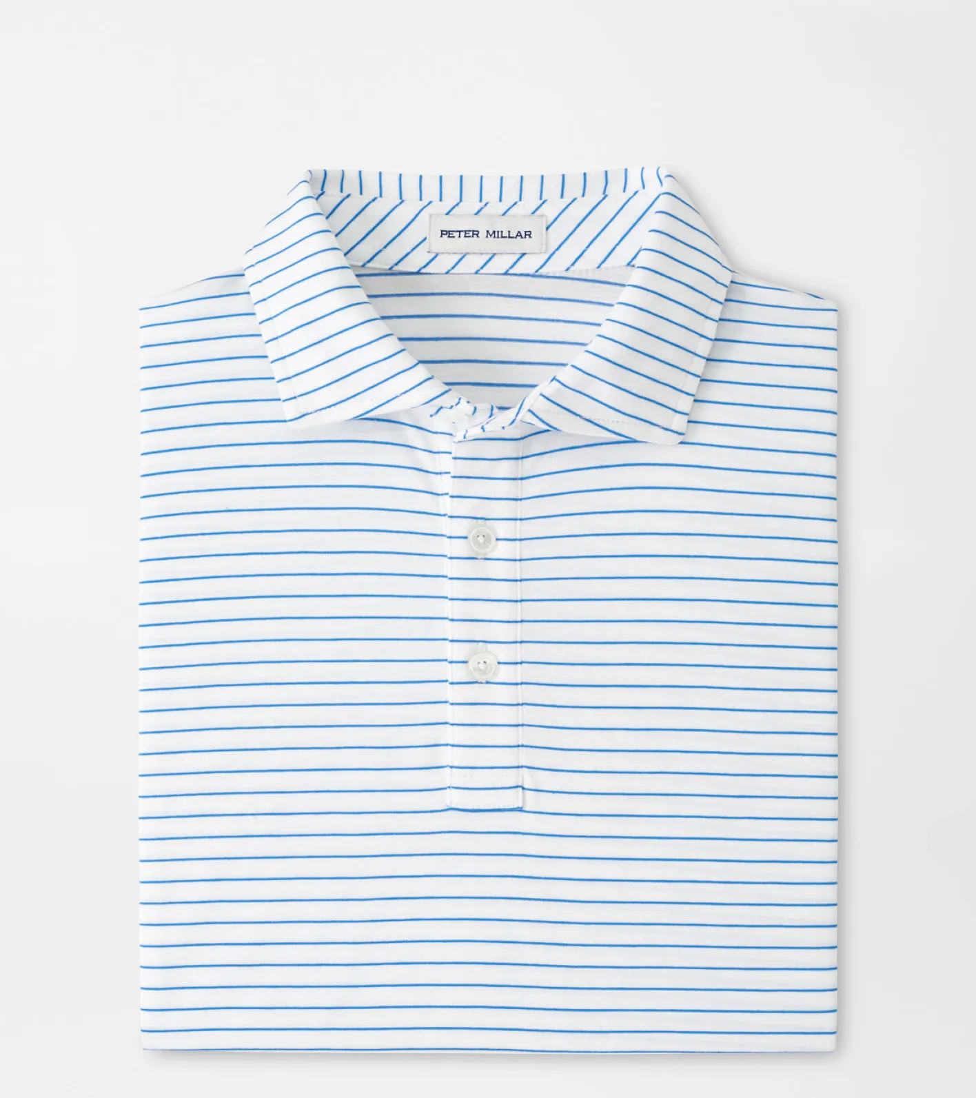 Sale Peter Millar Pilot Mill Cedar Stripe Short-Sleeve Polo Cape Blue