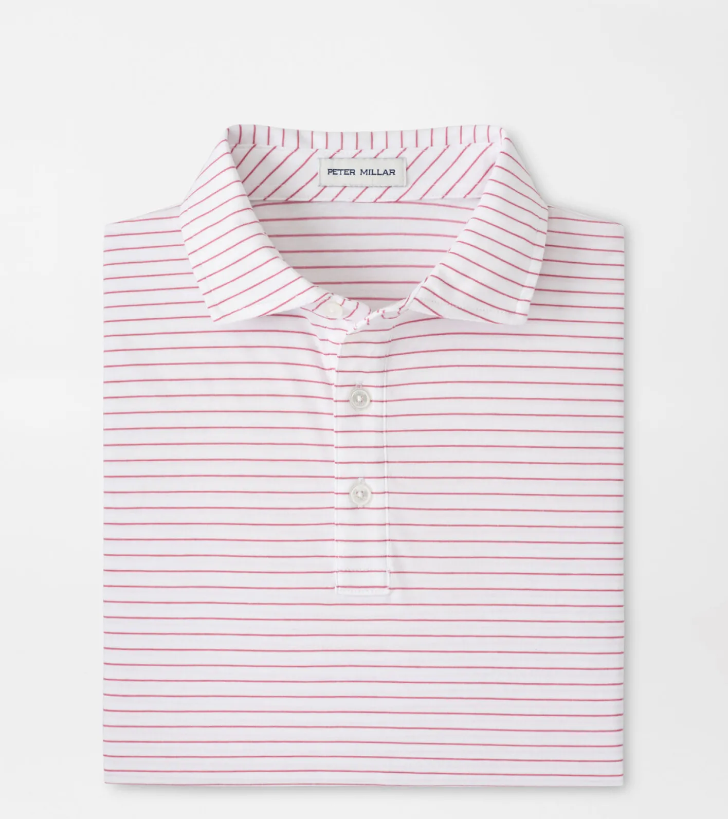 Best Peter Millar Pilot Mill Cedar Stripe Short-Sleeve Polo White