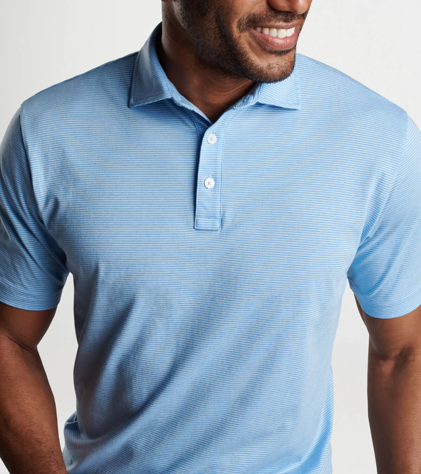 Clearance Peter Millar Pilot Mill Haynes Stripe Short-Sleeve Polo ALOE