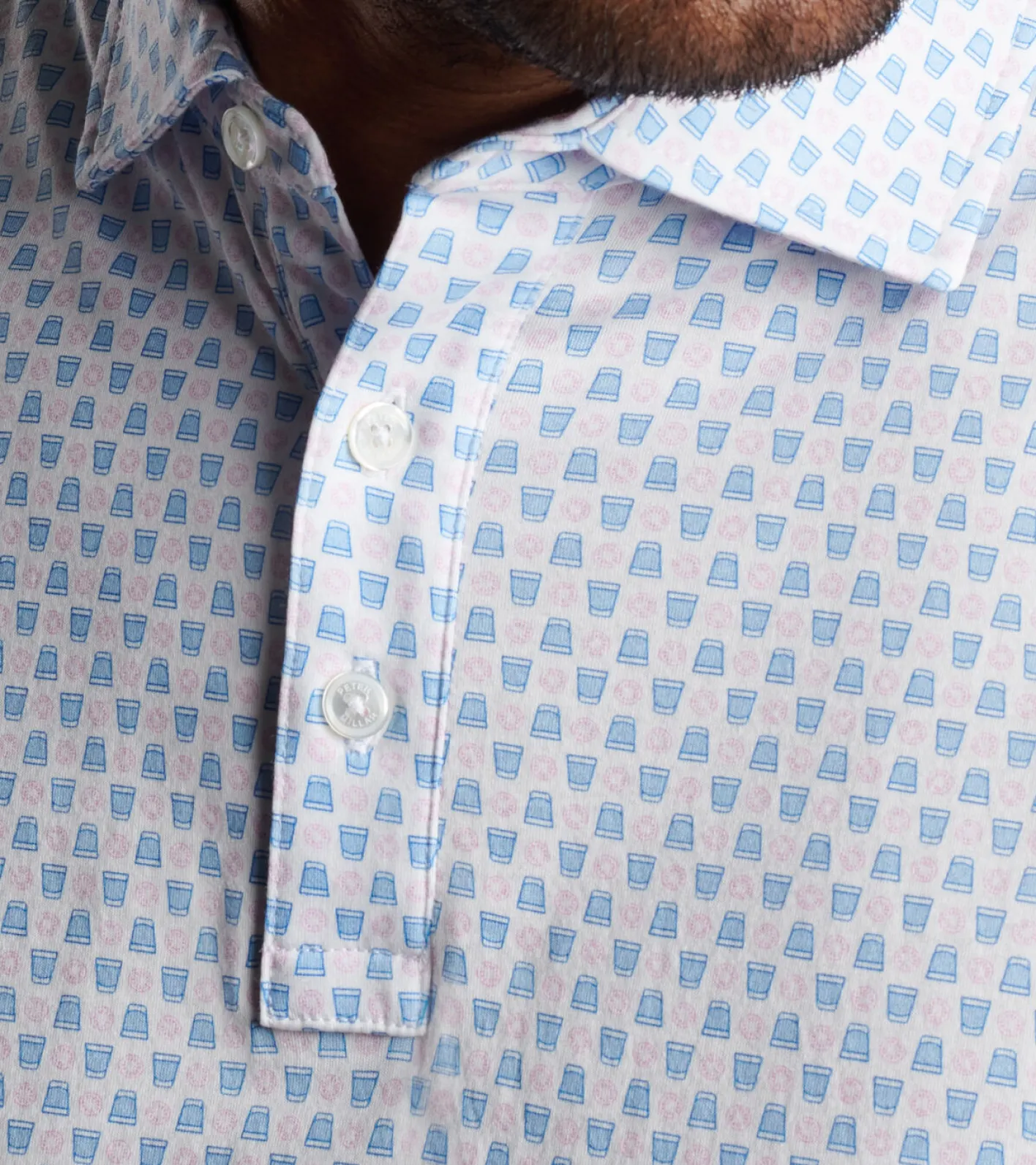 New Peter Millar Pilot Mill Sip And Slice Short-Sleeve Polo Palmer Pink