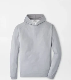 Fashion Peter Millar Pine Logo Camo Performance Hoodie Gale Grey