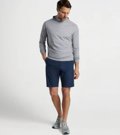 Fashion Peter Millar Pine Logo Camo Performance Hoodie Gale Grey