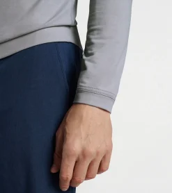 Fashion Peter Millar Pine Logo Camo Performance Hoodie Gale Grey