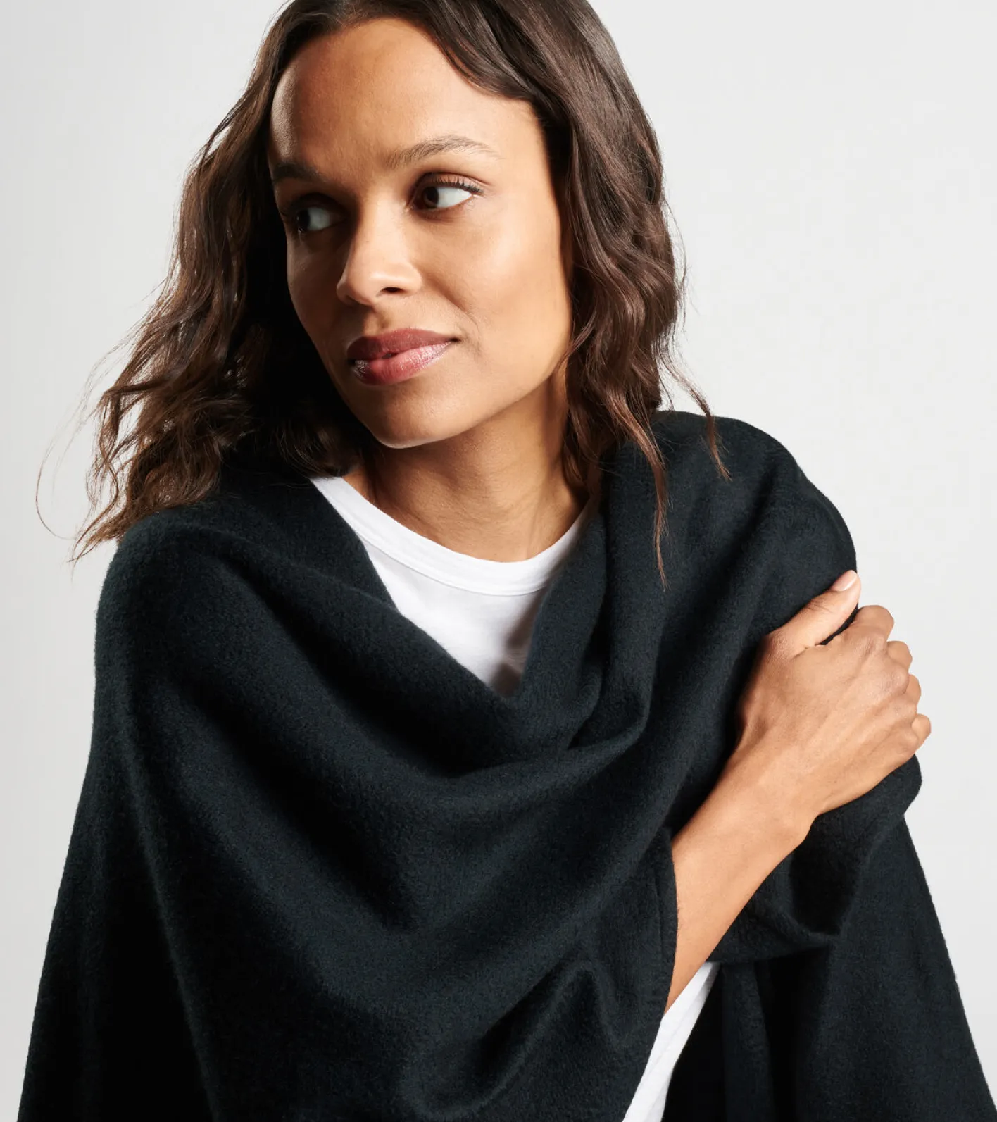 Sale Peter Millar Pure Cashmere Woven Cape Black