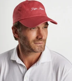 Fashion Peter Millar Raleigh Embroidered Script Hat Cape Red