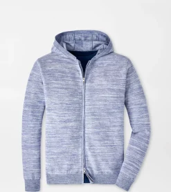 Best Peter Millar Ravello Full-Zip Hoodie Sweater Blue Frost