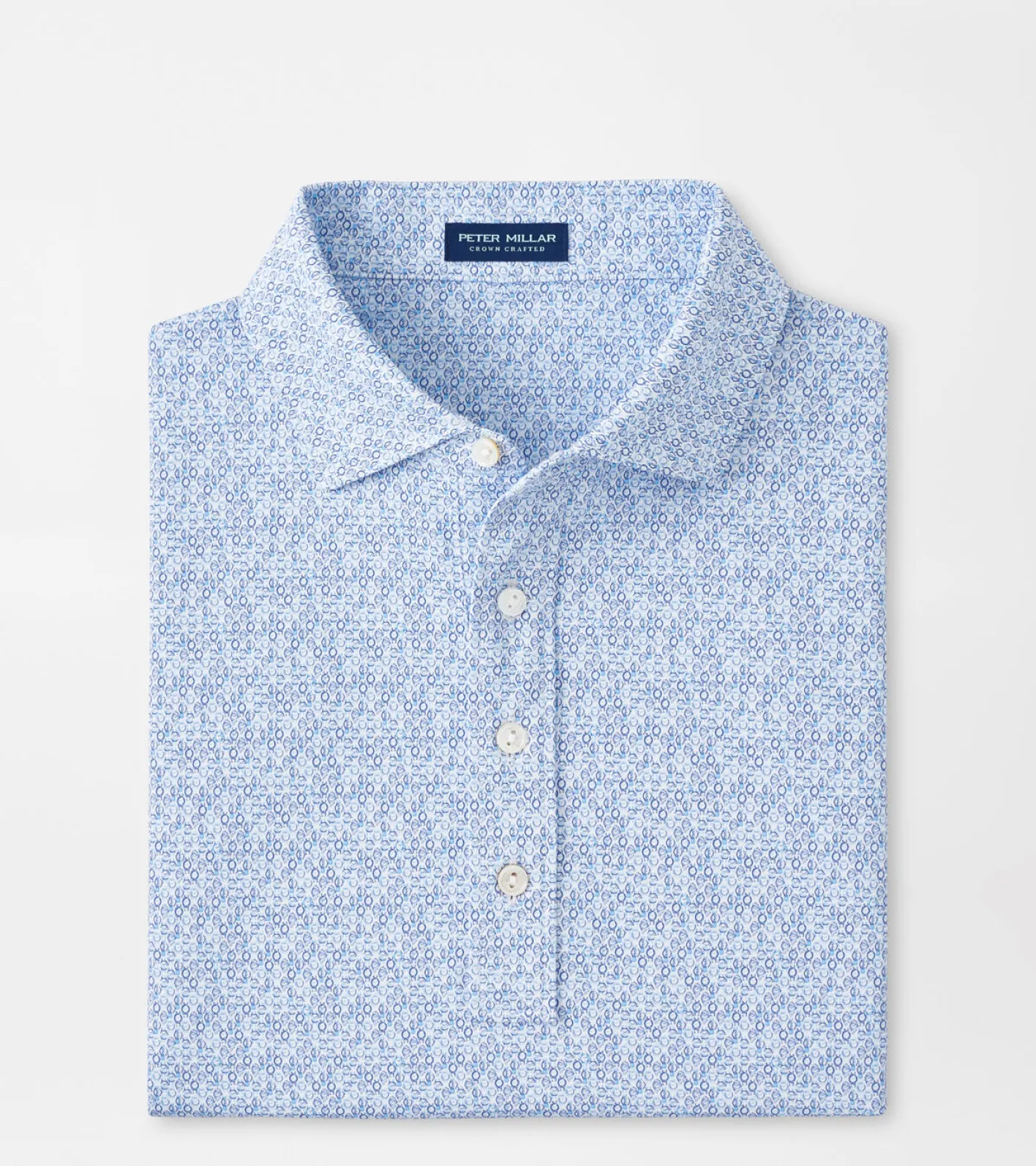 Clearance Peter Millar Rhythm Performance Jersey Polo WHITE/BLUE PEARL