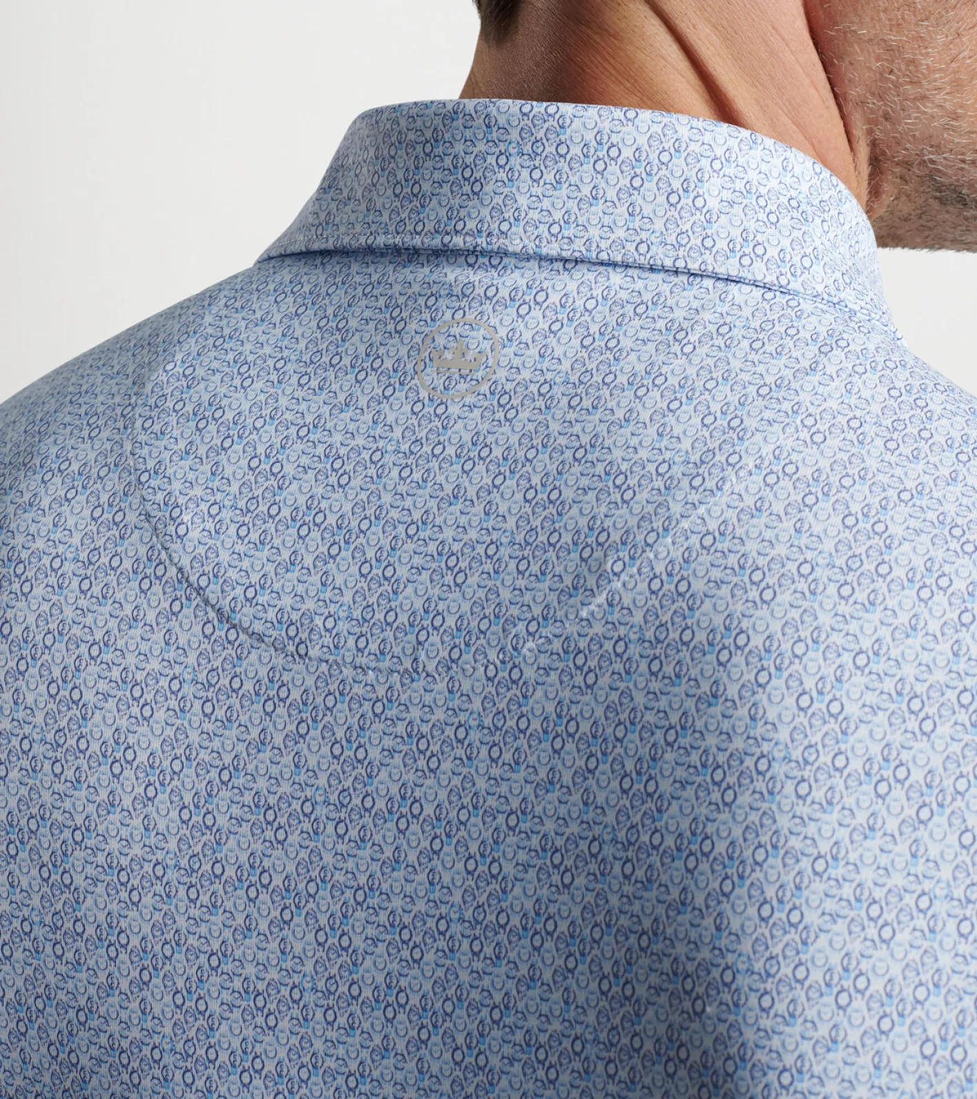 Clearance Peter Millar Rhythm Performance Jersey Polo WHITE/BLUE PEARL