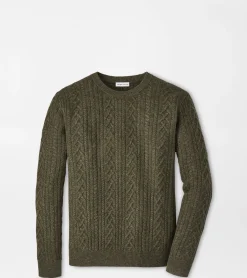 Best Peter Millar Ridge Cable Crew JUNIPER