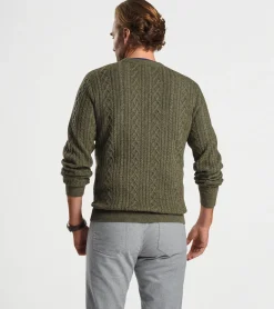 Best Peter Millar Ridge Cable Crew JUNIPER