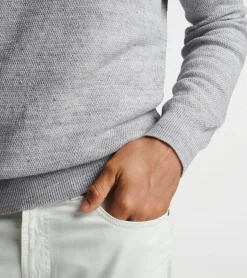 Hot Peter Millar Rockport Quarter-Zip Sweater British Grey