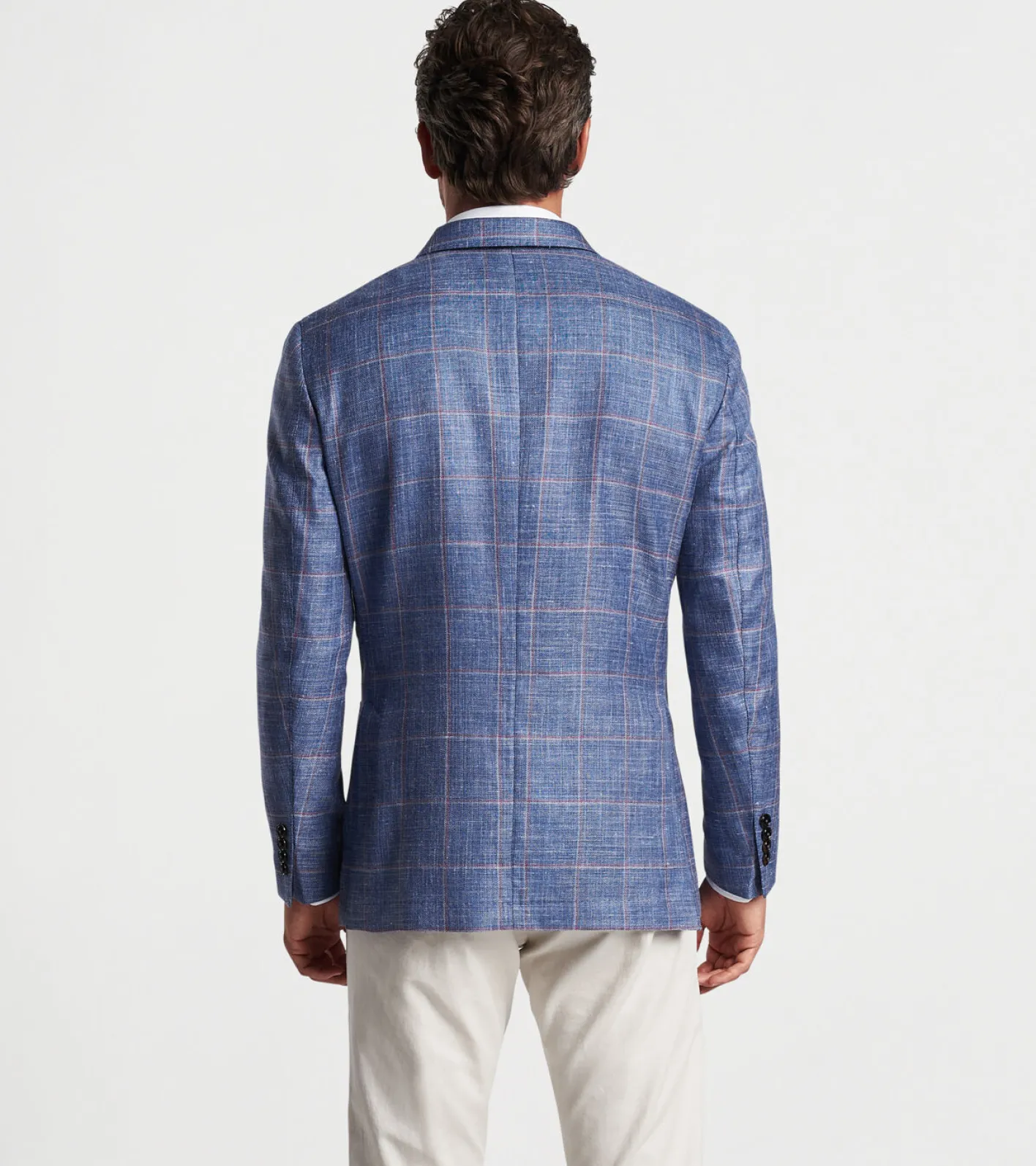 Sale Peter Millar Roseville Windowpane Soft Jacket BLUE PEARL
