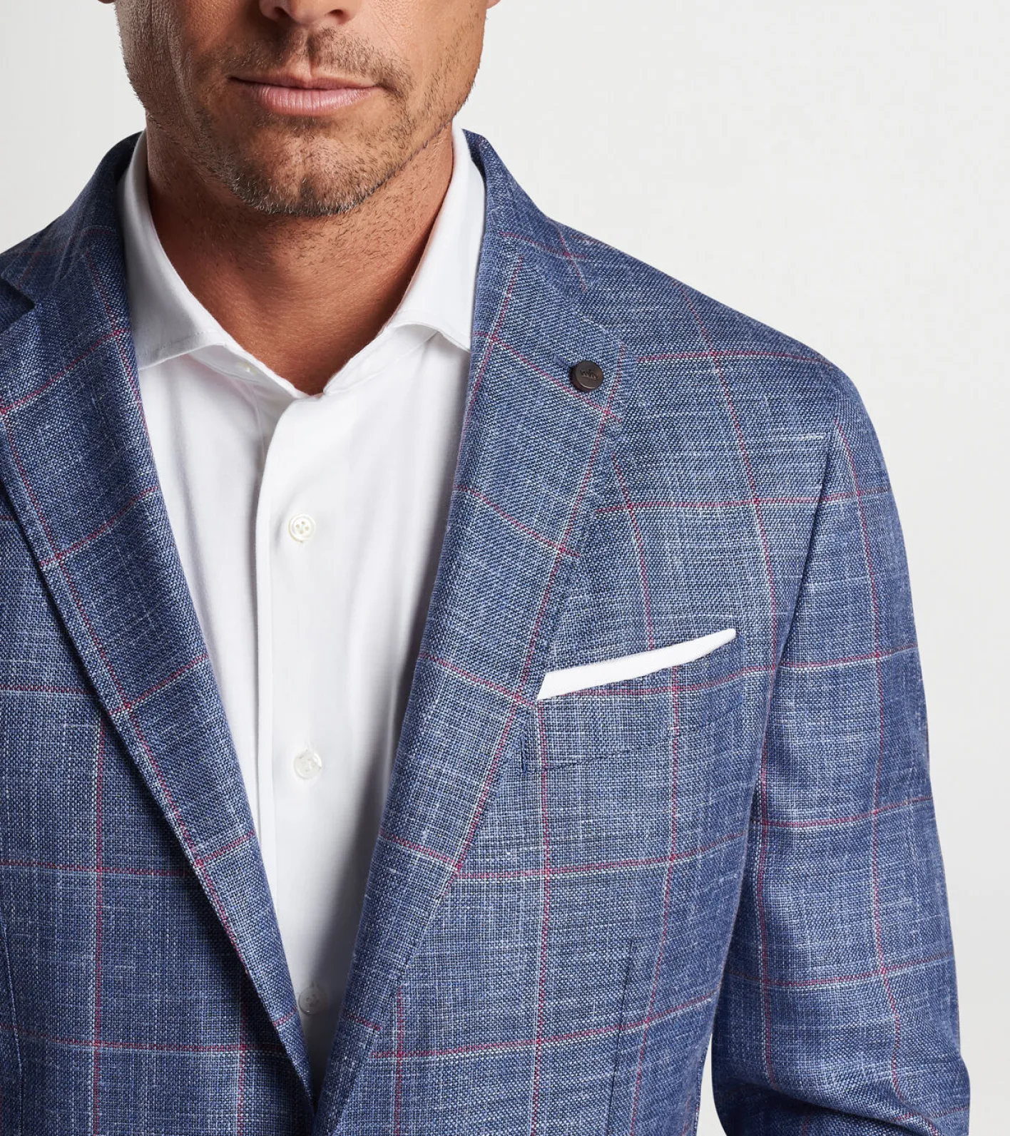 Sale Peter Millar Roseville Windowpane Soft Jacket BLUE PEARL