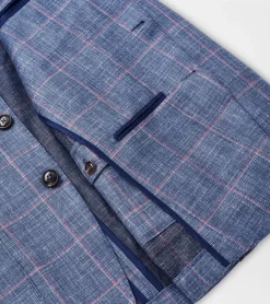 Sale Peter Millar Roseville Windowpane Soft Jacket BLUE PEARL