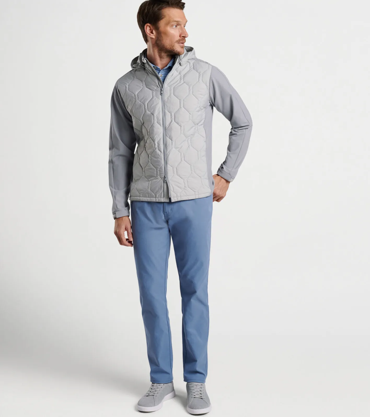 Clearance Peter Millar Rush Hooded Jacket BRITISH GREY/GALE GREY