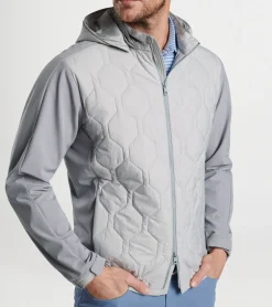 Clearance Peter Millar Rush Hooded Jacket BRITISH GREY/GALE GREY