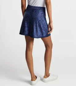 Fashion Peter Millar Sally Tonal Floral Trim Skort Navy