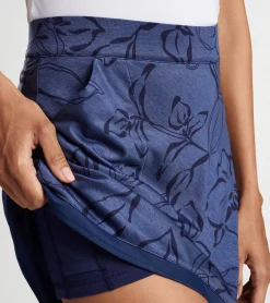 Fashion Peter Millar Sally Tonal Floral Trim Skort Navy