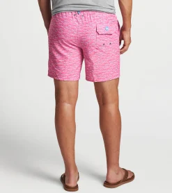 Outlet Peter Millar School Of Fish Swim Trunk PINK RUBY