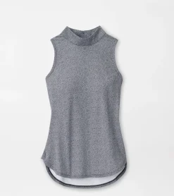 Sale Peter Millar Scottie Hexagons Print Sleeveless Mock Neck Shell Black