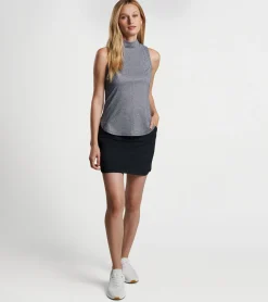 Sale Peter Millar Scottie Hexagons Print Sleeveless Mock Neck Shell Black