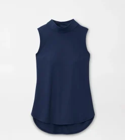 Outlet Peter Millar Scottie Mock Neck Shell Navy