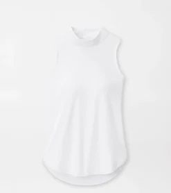 Discount Peter Millar Scottie Sleeveless Mock Neck Shell White