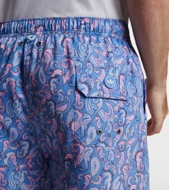 Fashion Peter Millar Seahorse Paisley Swim Trunk MARITIME