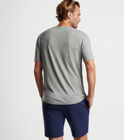 New Peter Millar Seaside Pocket Tee Coastal Grey