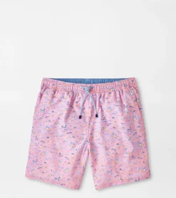 Best Peter Millar Shark Sighting Swim Trunk Palmer Pink