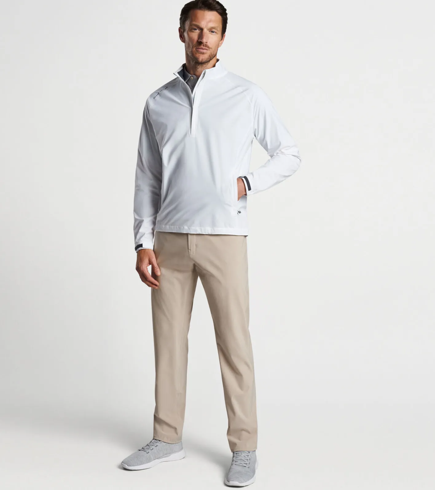 Clearance Peter Millar Shield Half-Zip Rain Shell White