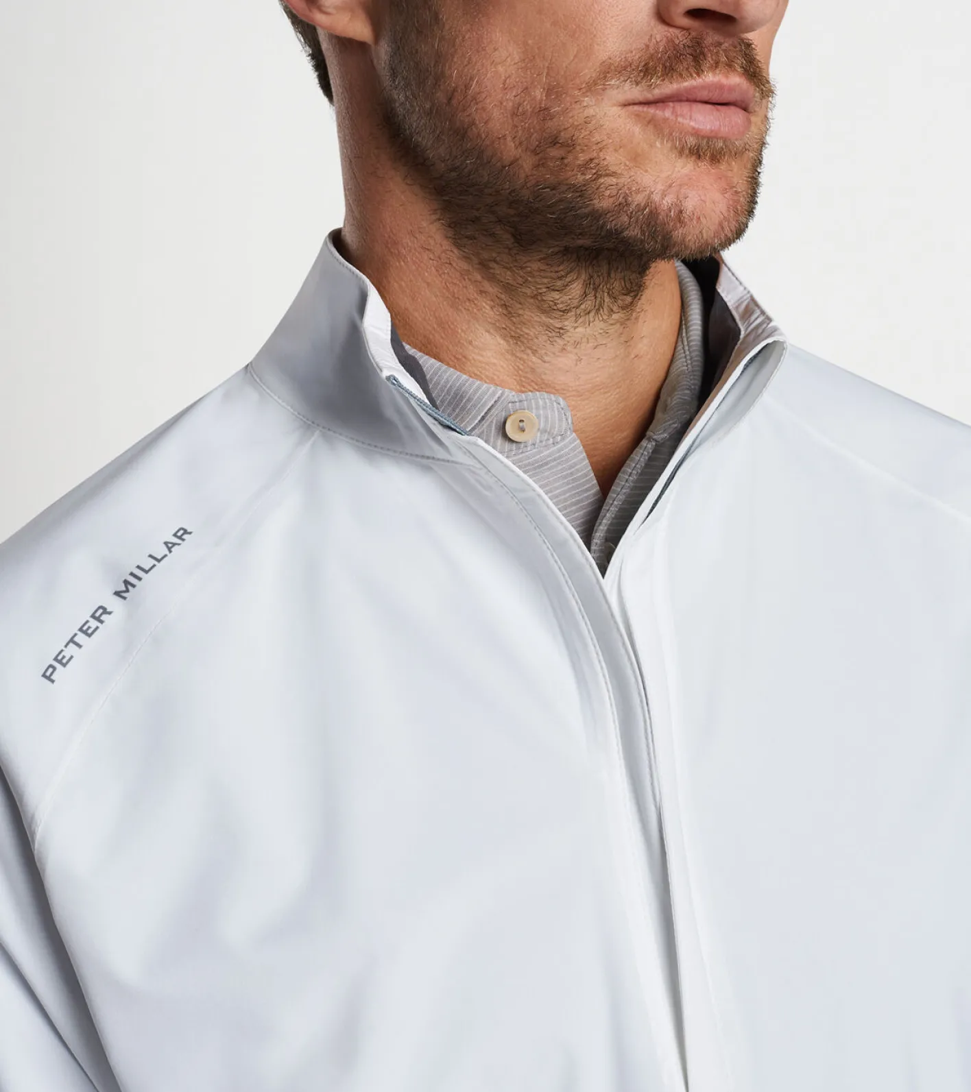 Clearance Peter Millar Shield Half-Zip Rain Shell White