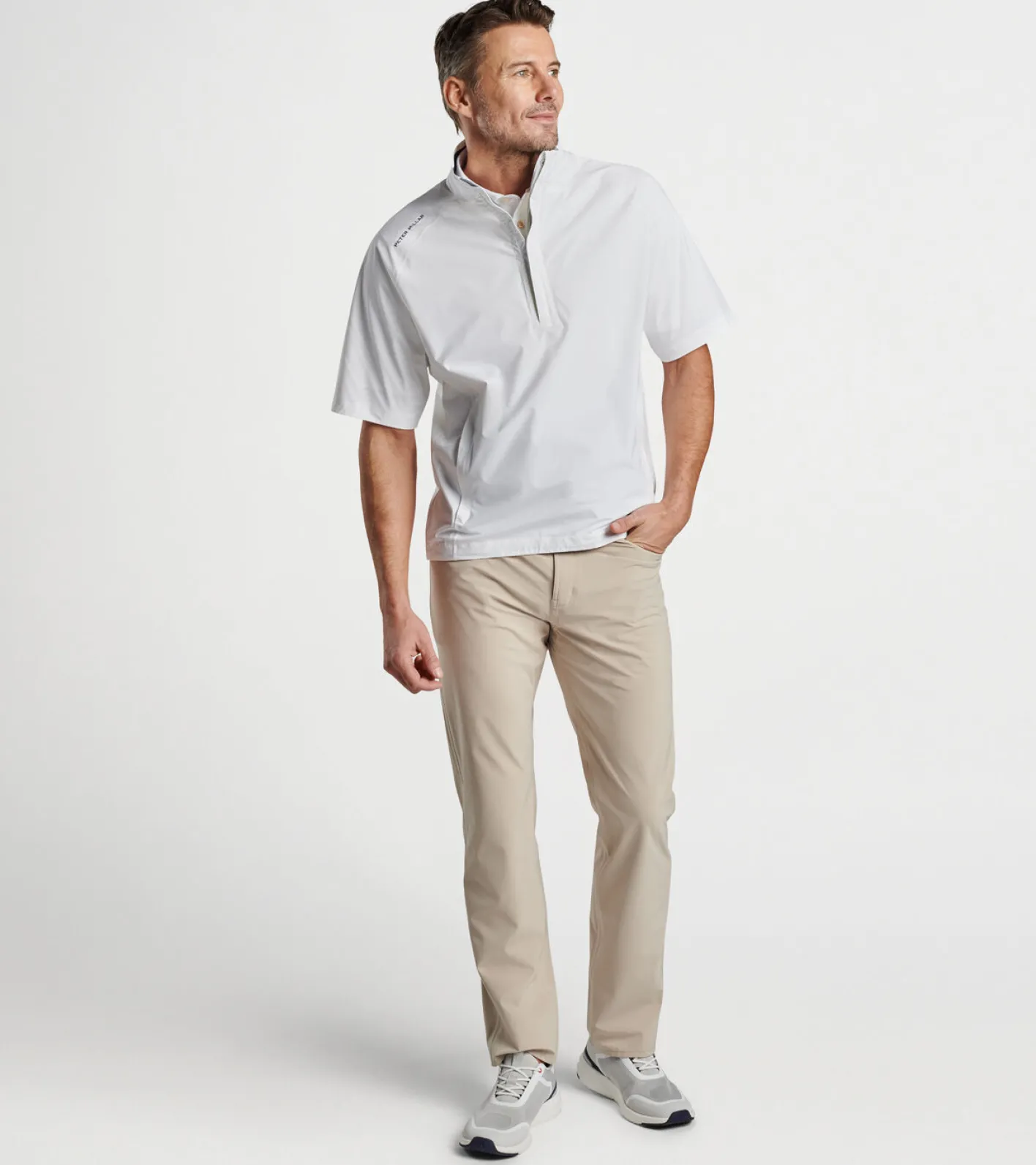 Outlet Peter Millar Shield Short-Sleeve Rain Shell Navy