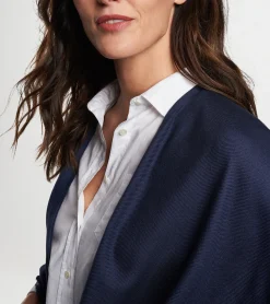 New Peter Millar Silk Cashmere Cape Navy