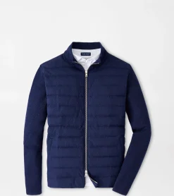 Sale Peter Millar Smith Hybrid Seersucker Sweater Jacket Navy