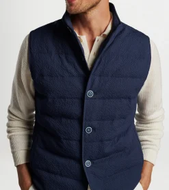 Sale Peter Millar Smith Seersucker Vest Navy