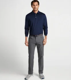 Sale Peter Millar Solid Stretch Jersey Long Sleeve Polo Navy