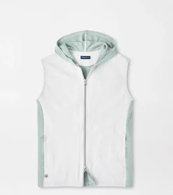 Best Peter Millar Solstice Performance Hybrid Full-Zip Hoodie Vest British Grey
