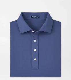 New Peter Millar Soul Performance Mesh Polo Blue Frost