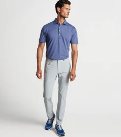 New Peter Millar Soul Performance Mesh Polo Blue Frost