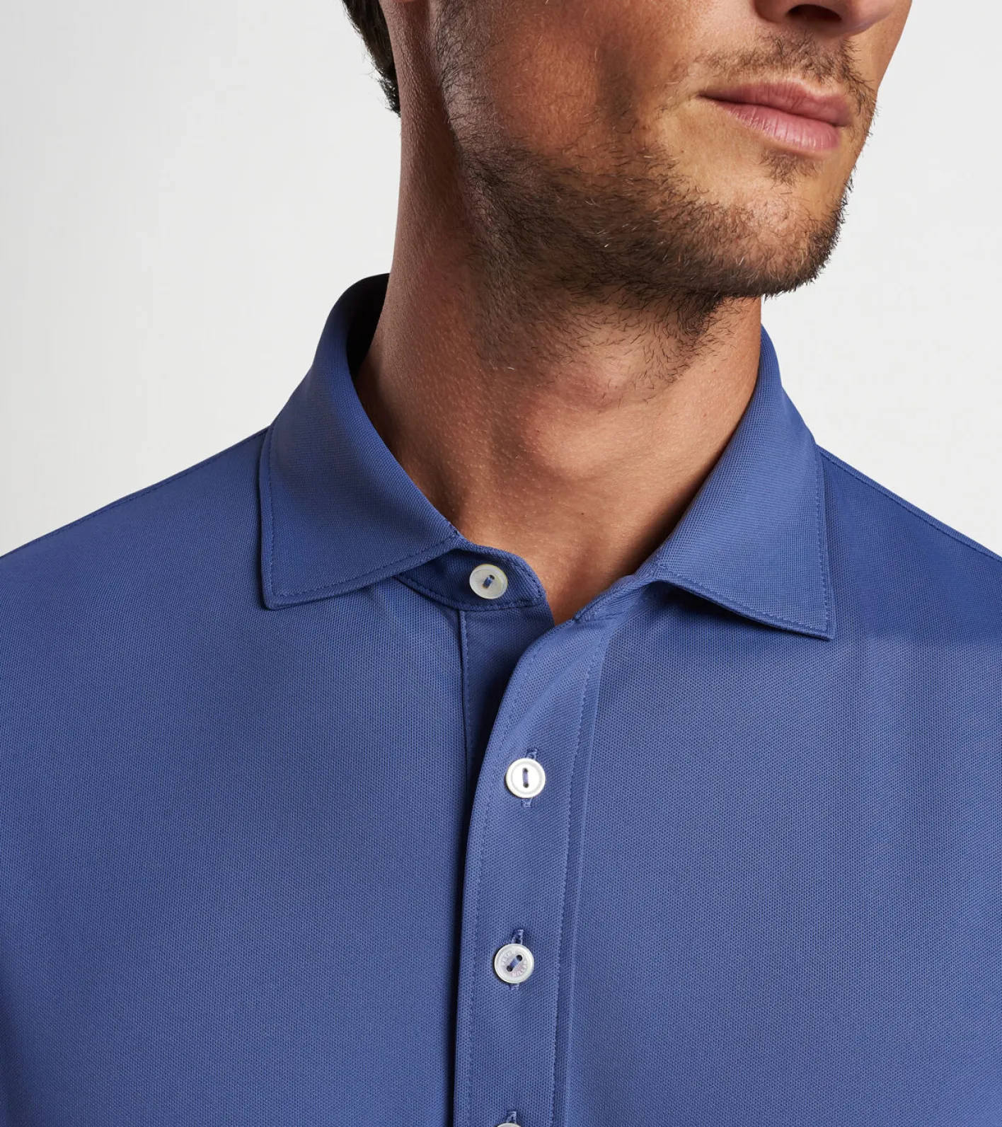 New Peter Millar Soul Performance Mesh Polo Blue Frost