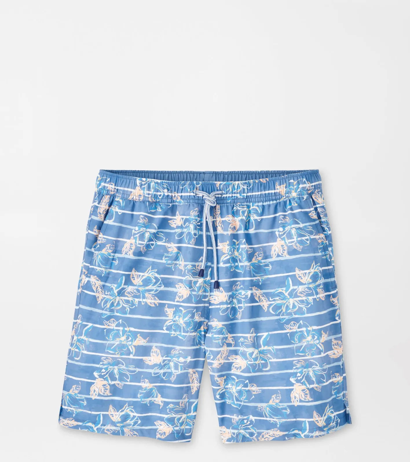 Fashion Peter Millar Surf's Up Striped Swim Trunk Blue Surf