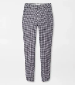 Outlet Peter Millar Surge Gingham Print Performance Ankle Pant Black