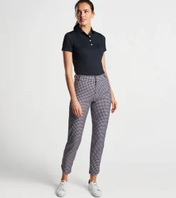 Outlet Peter Millar Surge Gingham Print Performance Ankle Pant Black