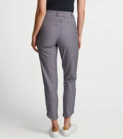 Outlet Peter Millar Surge Gingham Print Performance Ankle Pant Black